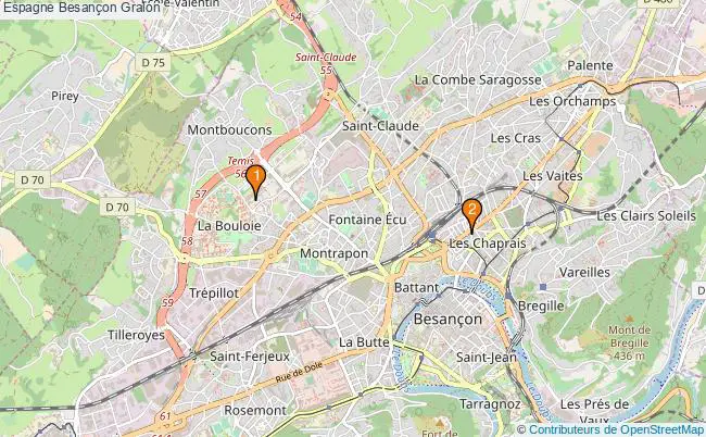 plan Espagne Besançon Associations Espagne Besançon : 2 associations