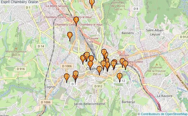 plan Esprit Chambéry Associations Esprit Chambéry : 37 associations