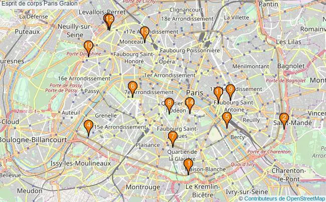 plan Esprit de corps Paris Associations esprit de corps Paris : 15 associations