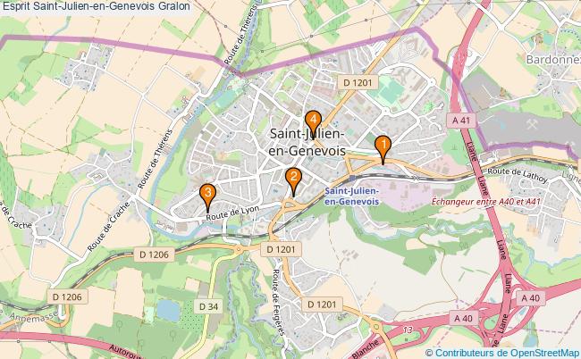plan Esprit Saint-Julien-en-Genevois Associations Esprit Saint-Julien-en-Genevois : 3 associations