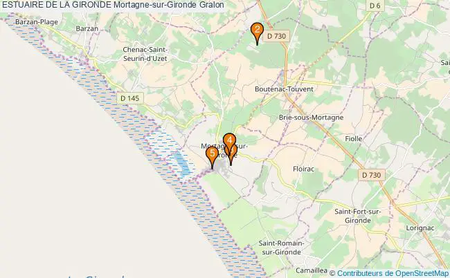 plan ESTUAIRE DE LA GIRONDE Mortagne-sur-Gironde Associations ESTUAIRE DE LA GIRONDE Mortagne-sur-Gironde : 5 associations