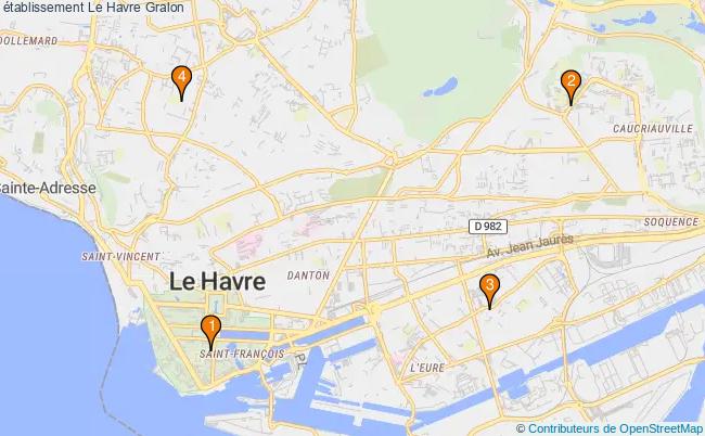 plan établissement Le Havre Associations établissement Le Havre : 4 associations