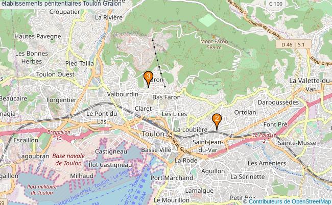plan établissements pénitentiaires Toulon Associations établissements pénitentiaires Toulon : 3 associations