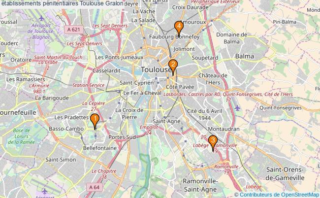 plan établissements pénitentiaires Toulouse Associations établissements pénitentiaires Toulouse : 4 associations