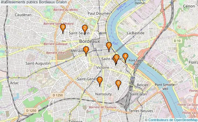 plan établissements publics Bordeaux Associations établissements publics Bordeaux : 15 associations