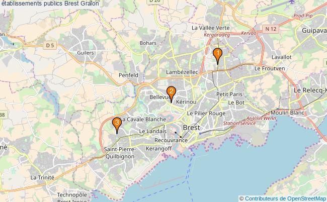 plan établissements publics Brest Associations établissements publics Brest : 3 associations