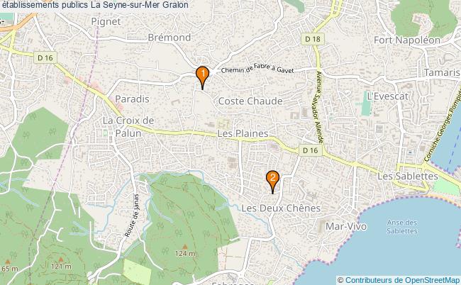 plan établissements publics La Seyne-sur-Mer Associations établissements publics La Seyne-sur-Mer : 3 associations