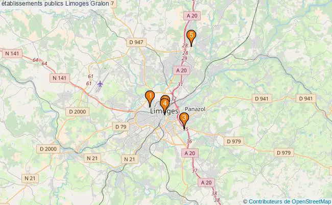 plan établissements publics Limoges Associations établissements publics Limoges : 7 associations