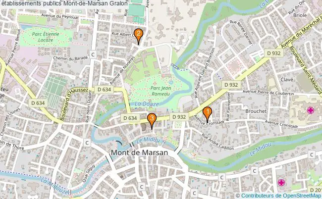 plan établissements publics Mont-de-Marsan Associations établissements publics Mont-de-Marsan : 5 associations