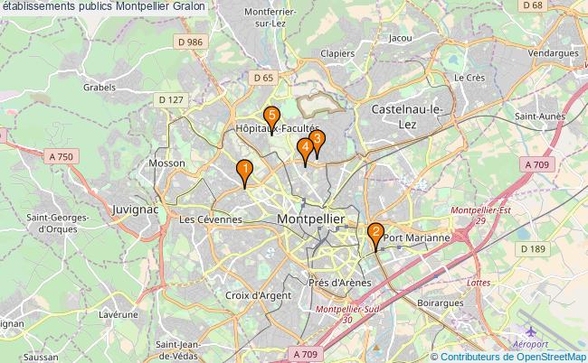 plan établissements publics Montpellier Associations établissements publics Montpellier : 9 associations