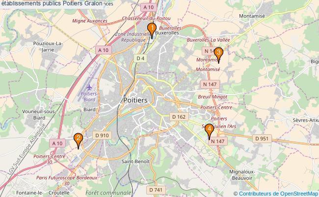 plan établissements publics Poitiers Associations établissements publics Poitiers : 6 associations