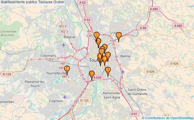 plan établissements publics Toulouse Associations établissements publics Toulouse : 16 associations