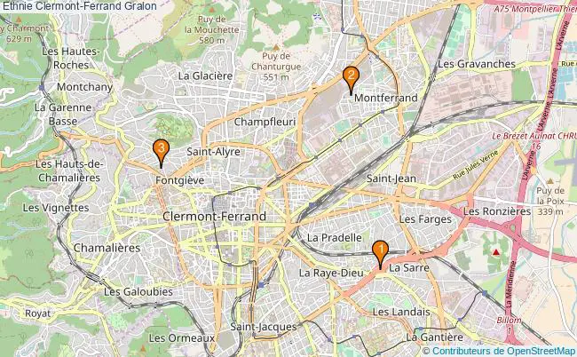 plan Ethnie Clermont-Ferrand Associations ethnie Clermont-Ferrand : 2 associations