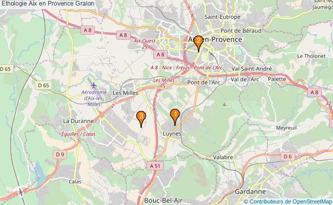 plan Éthologie Aix en Provence Associations Éthologie Aix en Provence : 2 associations