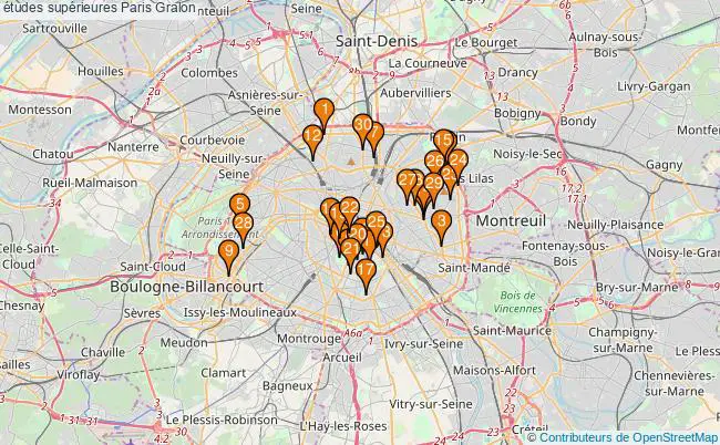 plan études supérieures Paris Associations études supérieures Paris : 58 associations