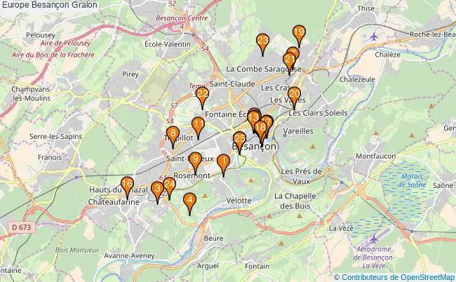 plan Europe Besançon Associations Europe Besançon : 36 associations