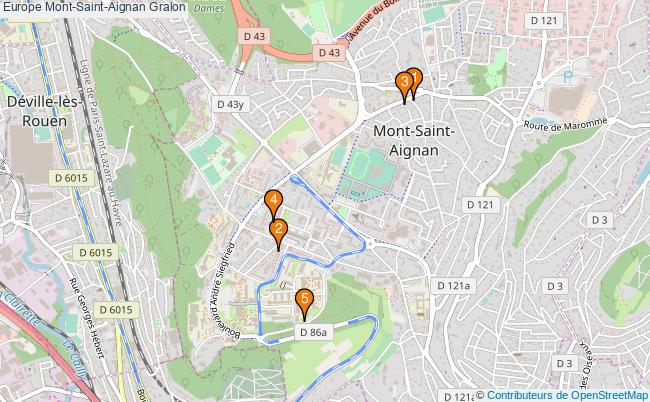 plan Europe Mont-Saint-Aignan Associations Europe Mont-Saint-Aignan : 5 associations