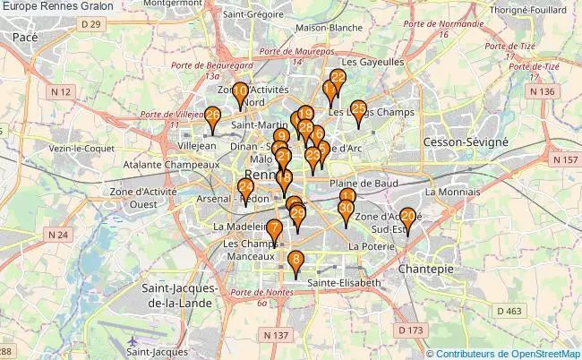 plan Europe Rennes Associations Europe Rennes : 64 associations