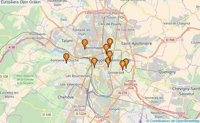 plan Européens Dijon Associations Européens Dijon : 11 associations