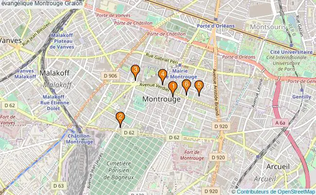 plan évangélique Montrouge Associations évangélique Montrouge : 7 associations