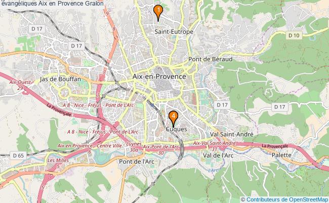 plan évangéliques Aix en Provence Associations évangéliques Aix en Provence : 4 associations
