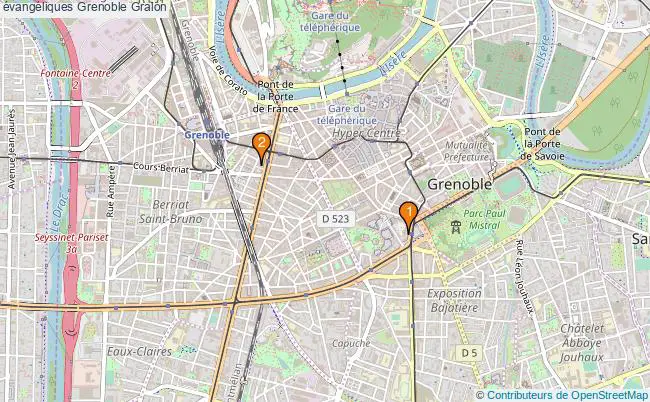 plan évangéliques Grenoble Associations évangéliques Grenoble : 3 associations