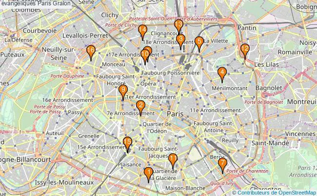 plan évangéliques Paris Associations évangéliques Paris : 18 associations