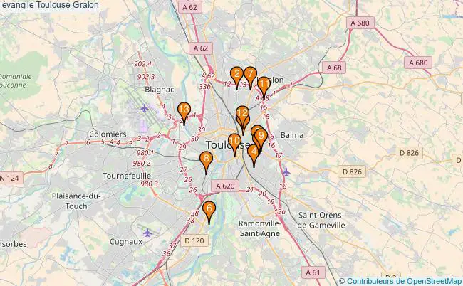 plan évangile Toulouse Associations évangile Toulouse : 17 associations