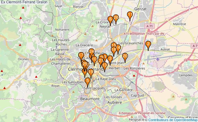 plan Ex Clermont-Ferrand Associations Ex Clermont-Ferrand : 23 associations