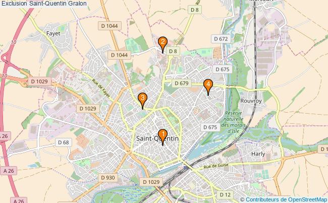 plan Exclusion Saint-Quentin Associations exclusion Saint-Quentin : 4 associations