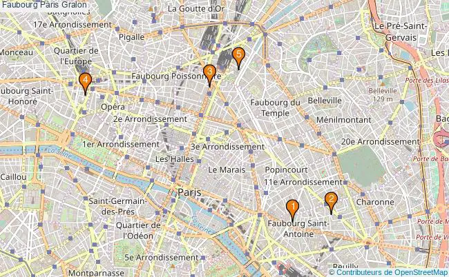 plan Faubourg Paris Associations faubourg Paris : 7 associations