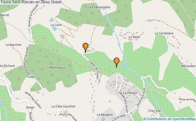 plan Faune Saint-Romain-en-Jarez Associations faune Saint-Romain-en-Jarez : 2 associations