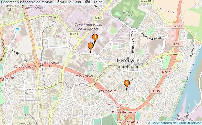 plan Fédération française de football Hérouville-Saint-Clair Associations Fédération française de football Hérouville-Saint-Clair : 3 associations