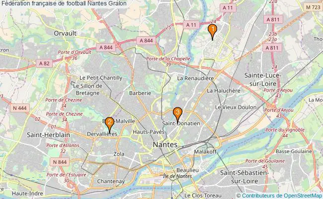 plan Fédération française de football Nantes Associations Fédération française de football Nantes : 4 associations