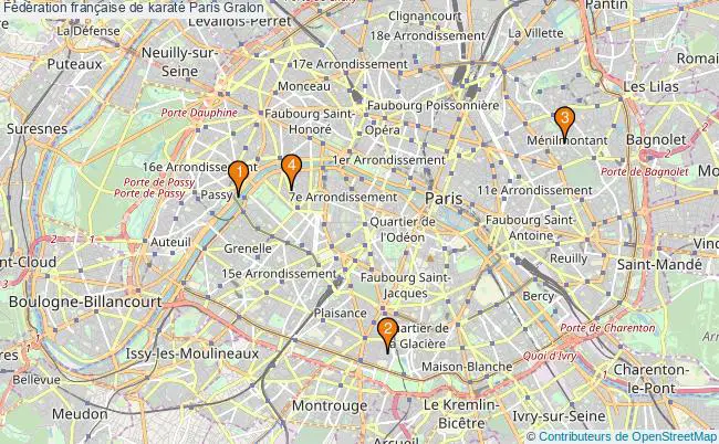 plan Fédération française de karaté Paris Associations fédération française de karaté Paris : 4 associations
