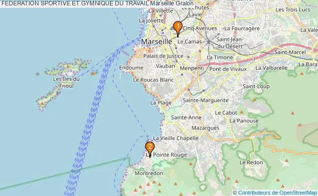 plan FEDERATION SPORTIVE ET GYMNIQUE DU TRAVAIL Marseille Associations FEDERATION SPORTIVE ET GYMNIQUE DU TRAVAIL Marseille : 1 associations