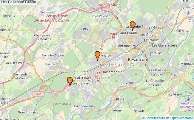 plan Ffrs Besançon Associations ffrs Besançon : 3 associations