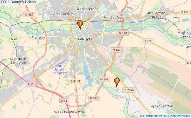 plan FFSA Bourges Associations FFSA Bourges : 2 associations