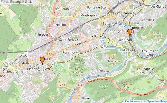plan Foires Besançon Associations foires Besançon : 3 associations