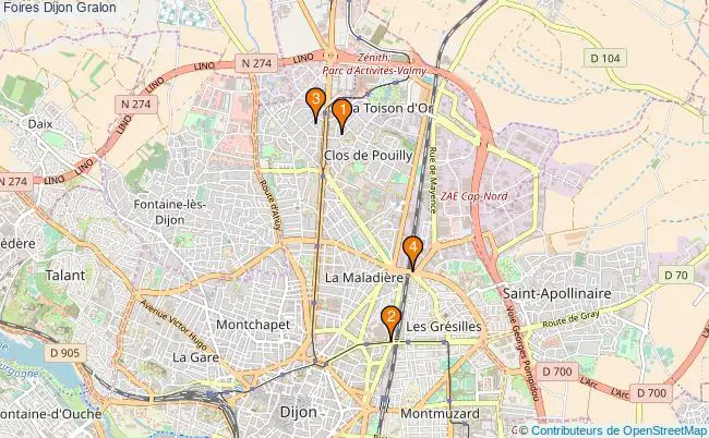 plan Foires Dijon Associations foires Dijon : 5 associations