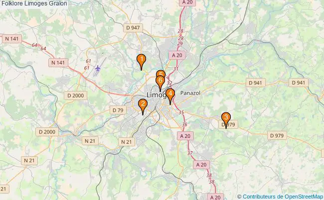 plan Folklore Limoges Associations folklore Limoges : 6 associations