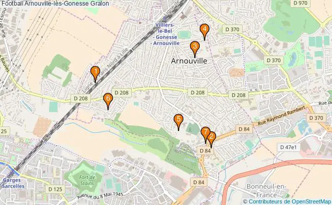 plan Football Arnouville-lès-Gonesse Associations football Arnouville-lès-Gonesse : 7 associations