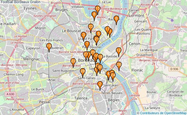 plan Football Bordeaux Associations football Bordeaux : 62 associations