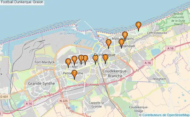 plan Football Dunkerque Associations football Dunkerque : 12 associations