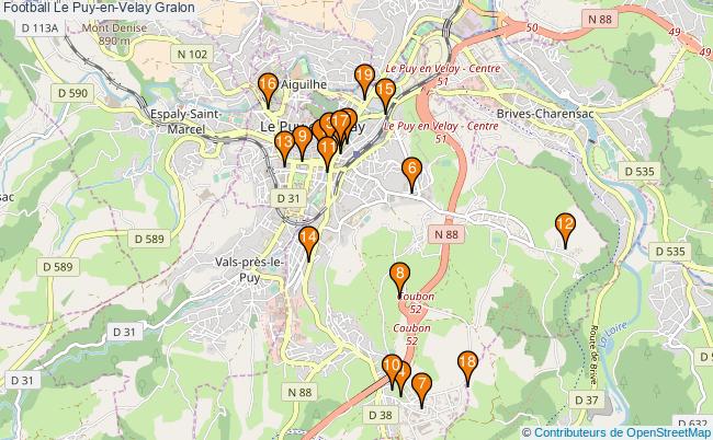 plan Football Le Puy-en-Velay Associations football Le Puy-en-Velay : 19 associations