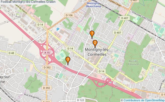 plan Football Montigny-lès-Cormeilles Associations football Montigny-lès-Cormeilles : 6 associations
