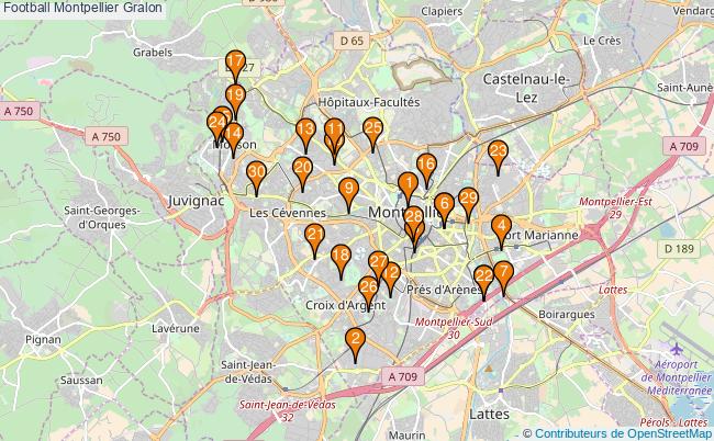 plan Football Montpellier Associations football Montpellier : 169 associations