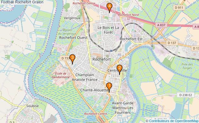 plan Football Rochefort Associations football Rochefort : 5 associations