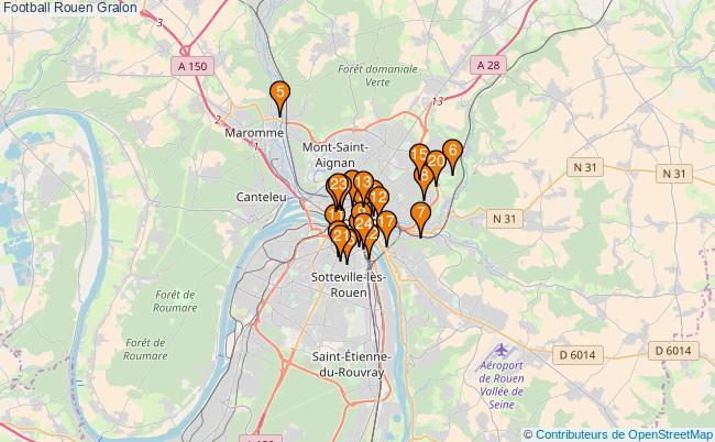 plan Football Rouen Associations football Rouen : 26 associations