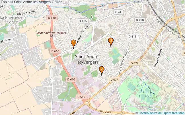 plan Football Saint-André-les-Vergers Associations football Saint-André-les-Vergers : 4 associations